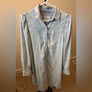 Rails Light Blue Denim Button-Up Tunic Dress